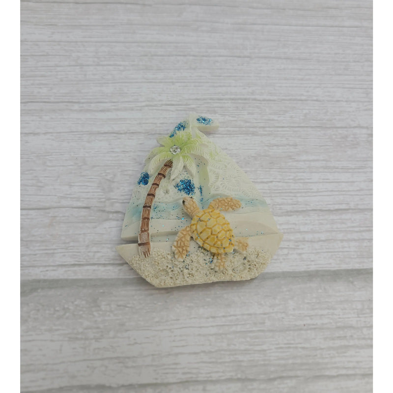 Beach Magnet, Nautical Magnet, Turtle Magnet, Beach Gift, Turtle Gift, Ocean Magnet, Sailboat - Pink Horse Florida