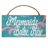 Mermaids Bathe Here, Mermaid Sign, Mermaid Bathroom Decor, Mermaid Pool Sign, Mermaid Lover, Mermaid - Pink Horse Florida