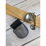 Antique Compass, Compass in Leather Pouch, Vintage Look Compass, Compass with Chain - Pink Horse Florida