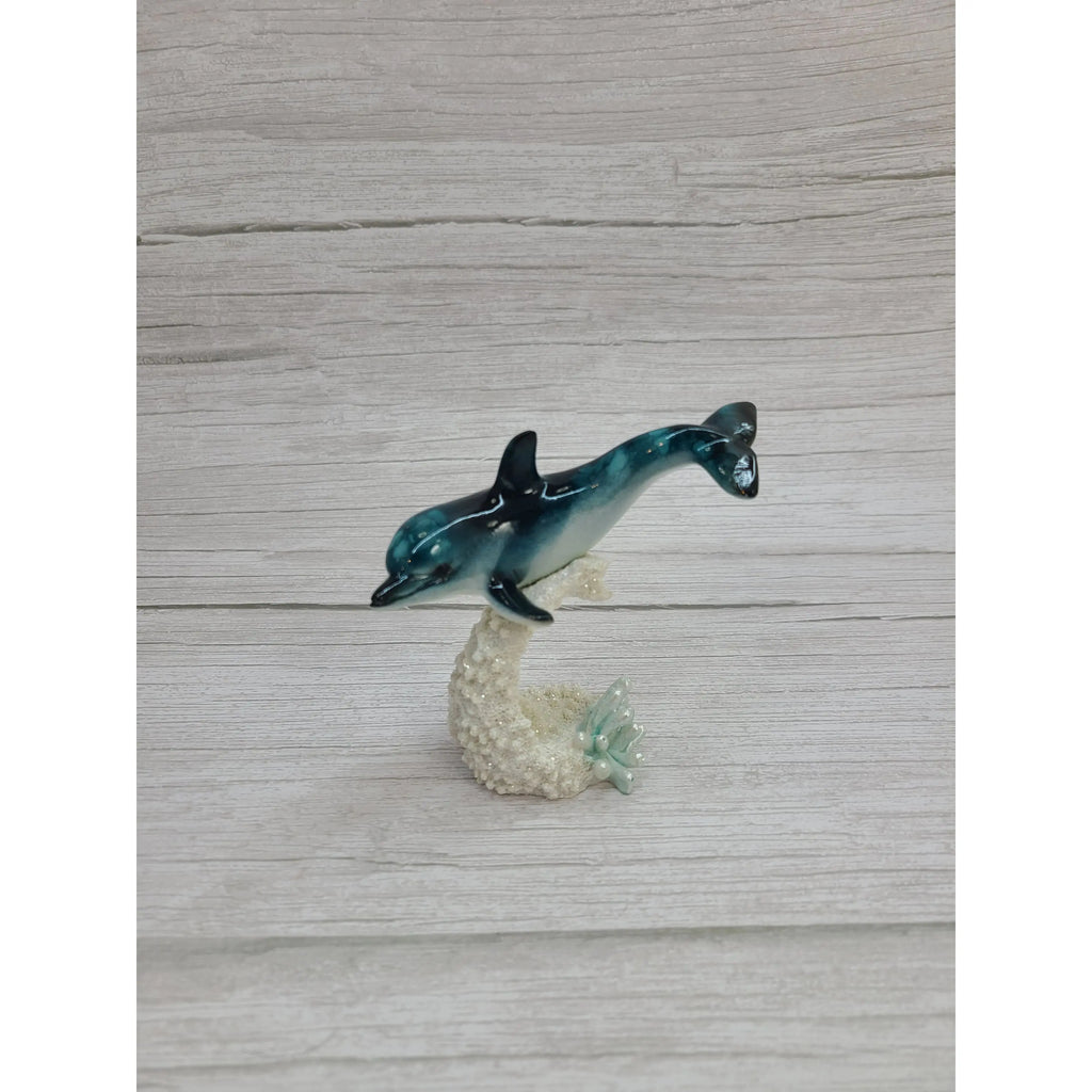Dolphin Figurine, Dolphin Coral Figurine, Dolphin Decor, Beach Home Decor, Coral Reef, Beach Home, - Pink Horse Florida