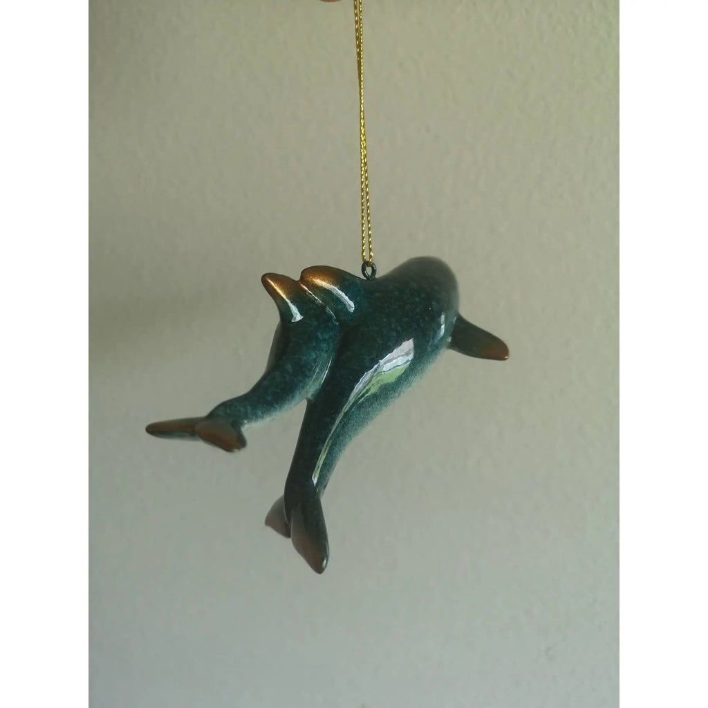 Dolphin Ornament SET OF TWO, Beach Ornament, Christmas Decoration, Dolphin Figurine, Dolphin - Pink Horse Florida