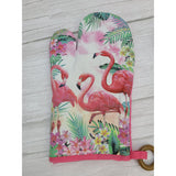 Flamingo Oven Mitts, Coastal Oven Mitts SET OF TWO, Flamingo Kitchen, Flamingo Pot Holder - Pink Horse Florida