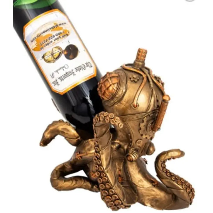 Octopus Wine Bottle Holder, Octopus Wine Bottle Holder, Nautical Wine Bottle Holder, Wine Decor, Steampunk - Pink Horse Florida