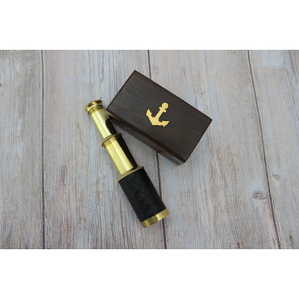 Telescope, Brass Telescope, Small Vintage Telescope, Telescope With Case, Brass Telescope in Box - Pink Horse Florida