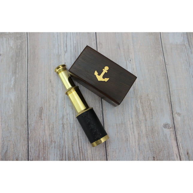 Telescope, Brass Telescope, Small Vintage Telescope, Telescope With Case, Brass Telescope in Box - Pink Horse Florida