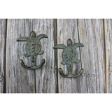 Turtle Hook, SET OF TWO Sea Turtle Hooks, On Sale Ocean Decor - Pink Horse Florida