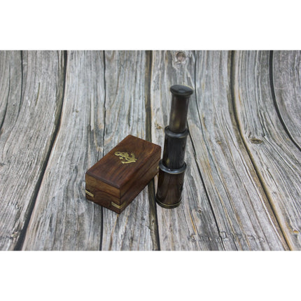 Telescope, Brass Vintage Telescope, Small Vintage Telescope, Telescope With Case, Brass Telescope in - Pink Horse Florida