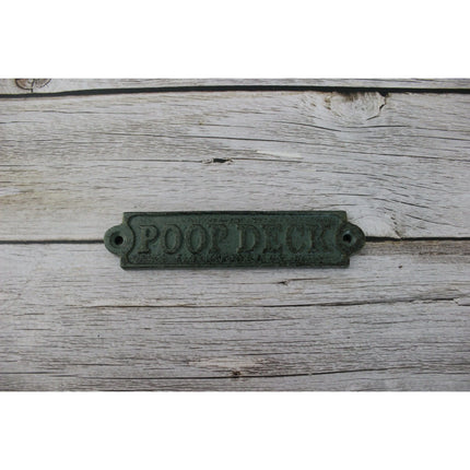 Poop Deck Sign, Wall Sign, Funny Bathroom or Nursery Decor, Nautical Decor - Pink Horse Florida