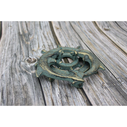 Ship Wheel Door Knocker, Dolphin Door Knocker, Dolphin Decor for Door, Nautical Decor, Door Knocker, - Pink Horse Florida