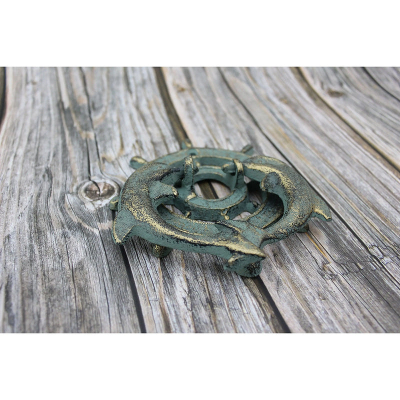 Ship Wheel Door Knocker, Dolphin Door Knocker, Dolphin Decor for Door, Nautical Decor, Door Knocker, - Pink Horse Florida
