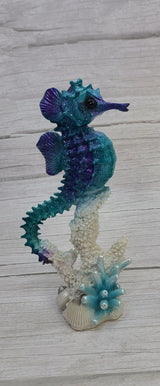 Seahorse Figurine, Seahorse Coral Figurine, Seahorse Decor, Beach Home Decor, Ocean - Pink Horse Florida