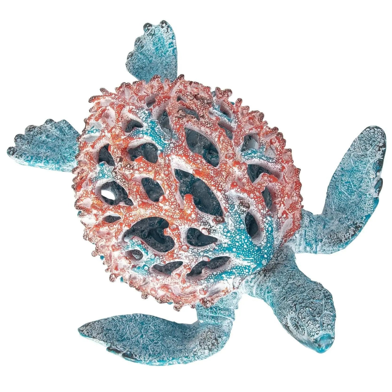 Sea Turtle Coral Look, Turtle Figurine, Miniature Turtle, Blue Turtle, Coral Sea Turtle - Pink Horse Florida