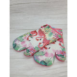 Flamingo Oven Mitts, Coastal Oven Mitts SET OF TWO, Flamingo Kitchen, Flamingo Pot Holder - Pink Horse Florida