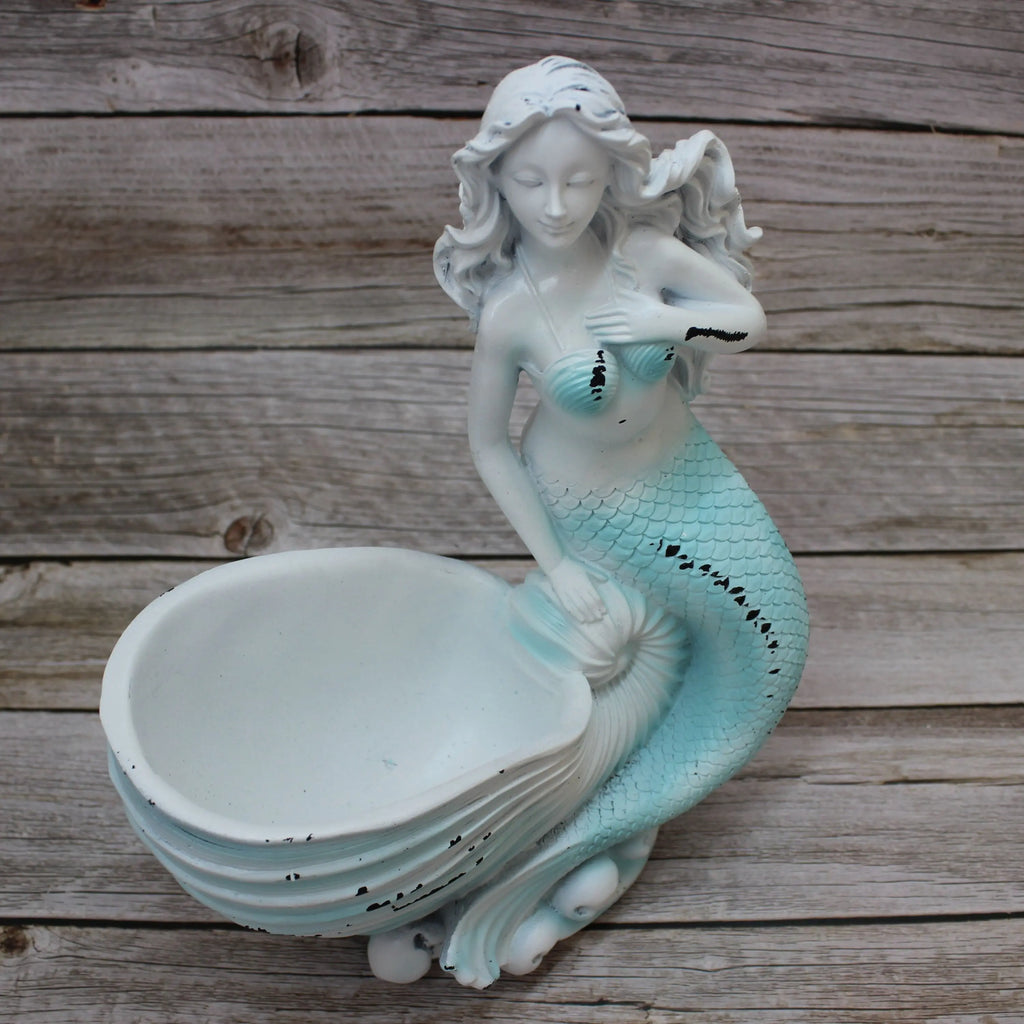 Mermaid Figurine, Mermaid Decor, Coastal Decorative Accent, Mermaid Collectibles, Mermaid Vase - Pink Horse Florida