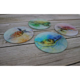 Turtle Coasters, Beach Coasters, Sea Turtle Coasters, Beach Home Decor, Nautical Decor, Turtle Lover - Pink Horse Florida