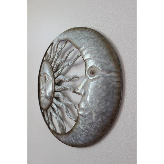 Moon and Sun Face, Moon and Sun Wall Hanging, Metal Wall Hanging, Patio Decor, Porch - Pink Horse Florida