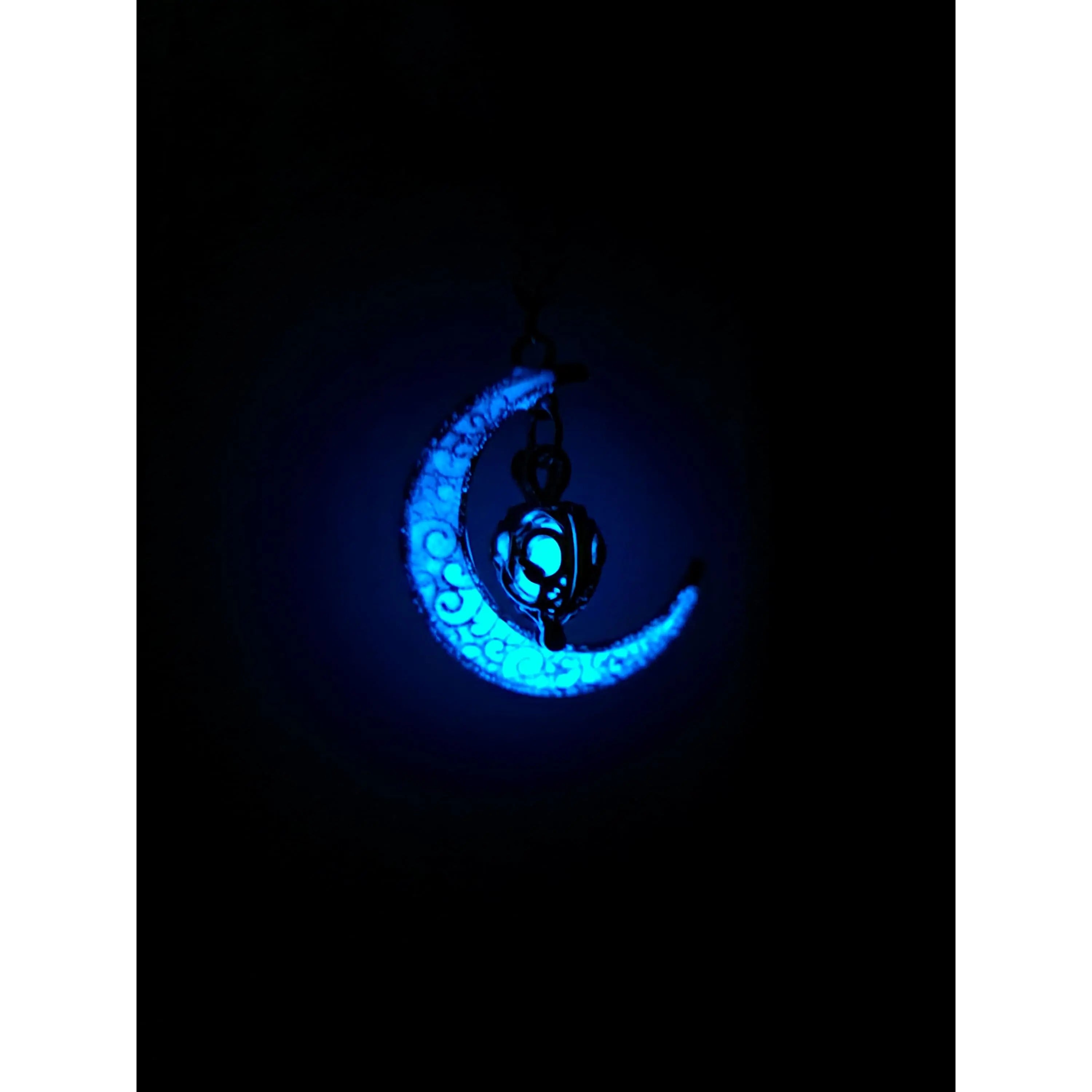 Glow in the Dark Moon Necklace, Glow in the Dark Necklace, Moon Necklace, Moon Jewelry - Pink Horse Florida