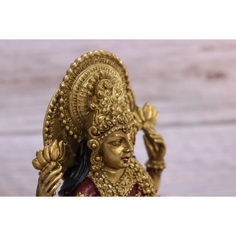 Lakshmi, Lakshmi Goddess, Hindu Goddess Lakshmi, Meditating Figurine, Gold Lakshmi Statue, Lakshmi - Pink Horse Florida