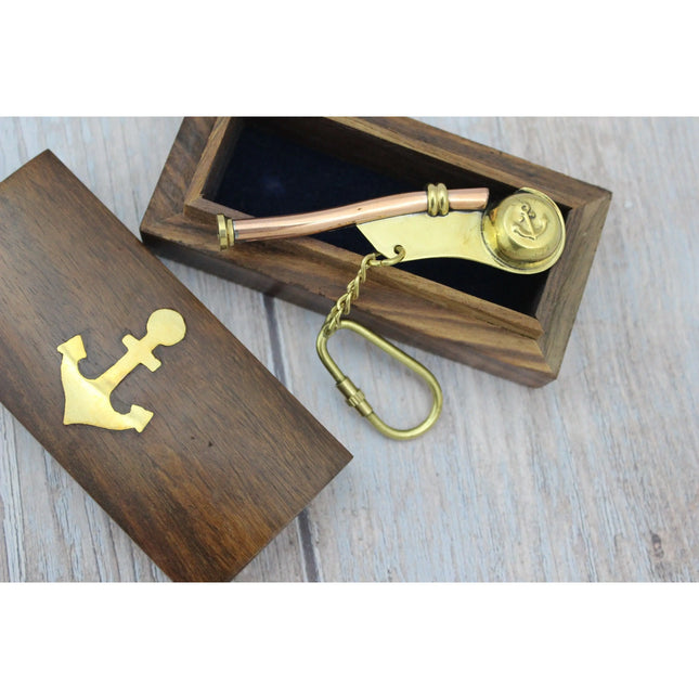 Whistle Keychain, Whistle Keychain with Box, Boatswain Whistle, Antique Whistle, Vintage Whistle, - Pink Horse Florida