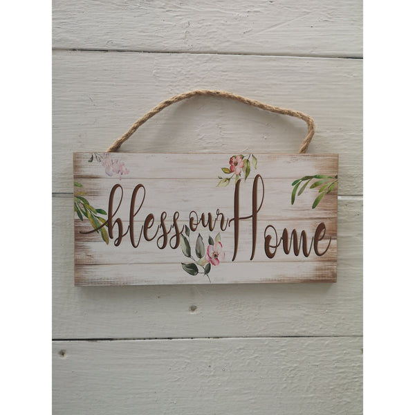 Bless Our Home Sign, Wall Sign, Bless This Home, Bless Our Home Wall Decor, Bless Our Home Rustic - Pink Horse Florida