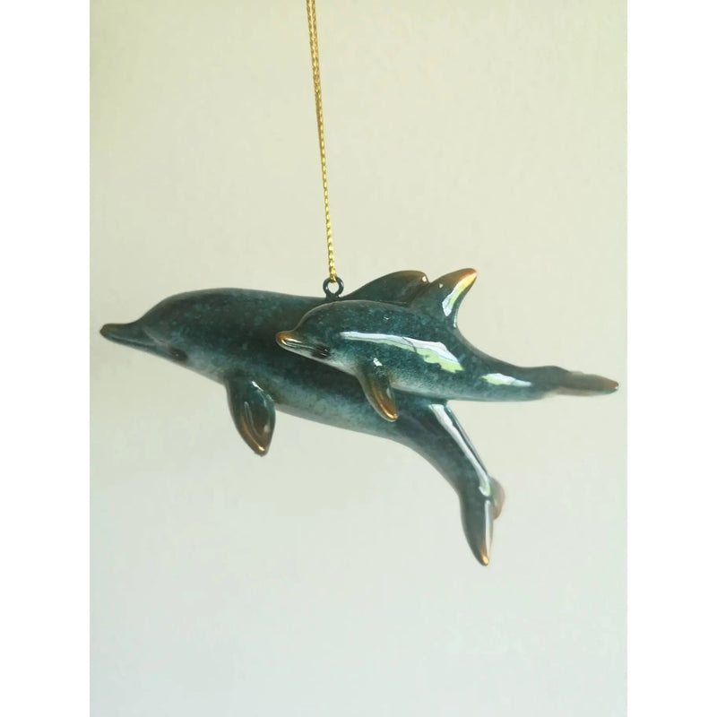 Dolphin Ornament SET OF TWO, Beach Ornament, Christmas Decoration, Dolphin Figurine, Dolphin - Pink Horse Florida