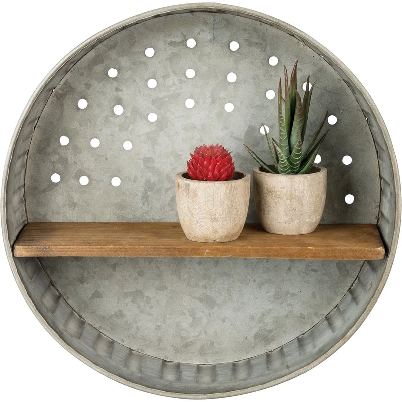 Round Wall Shelf, Round Shelf for Wall, Indoor Shelf, Porch Decor, Porch Decoration - Pink Horse Florida