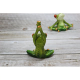 Meditating Frog SET OF TWO, Frog Figurine, Meditating Frog, Yoga Frog, Frog Decor - Pink Horse Florida