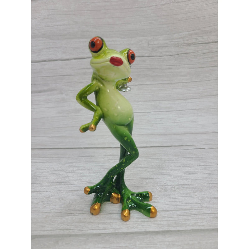 Funny Frog Figurine, Lady Frog Figurine, Funny Animal Figurine, Funny Office Decor, Frog Figure - Pink Horse Florida