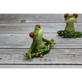 Meditating Frog SET OF TWO, Frog Figurine, Meditating Frog, Yoga Frog, Frog Decor - Pink Horse Florida