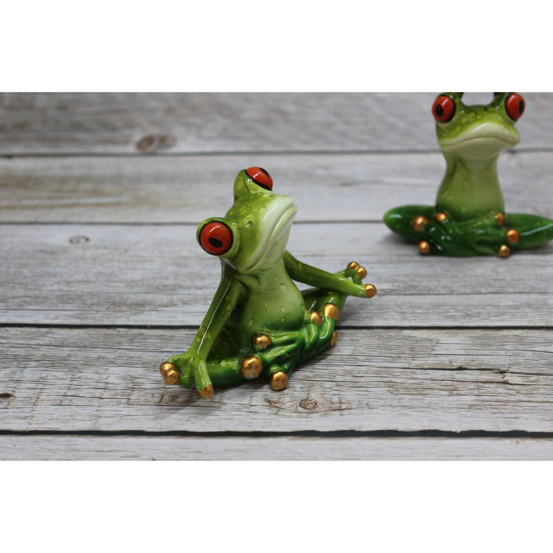 Meditating Frog SET OF TWO, Frog Figurine, Meditating Frog, Yoga Frog, Frog  Decor