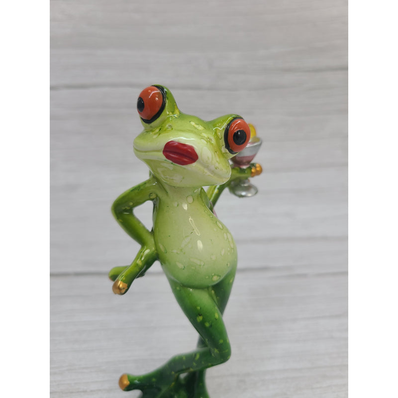 Funny Frog Figurine, Lady Frog Figurine, Funny Animal Figurine