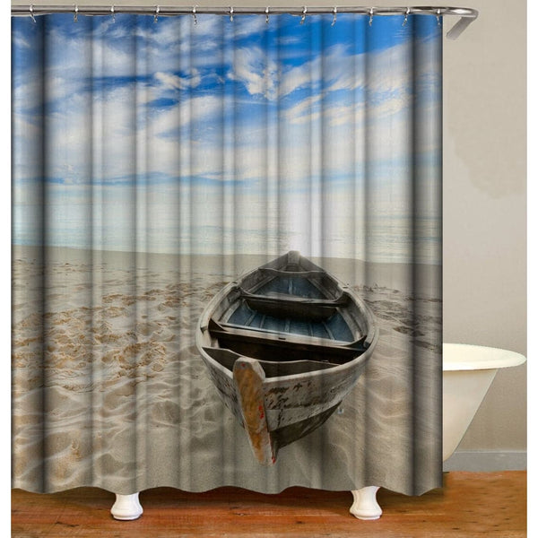 Sailboat Shower Curtain, Beach Shower Curtain, Bright Shower Curtain, Beach Curtain for Shower, - Pink Horse Florida