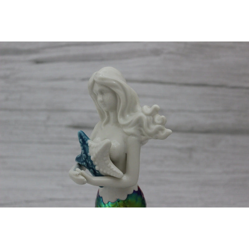 Mermaid Statue, Mermaid Figurine, Mermaid Decor, Ceramic Coastal Decorative Accent, Mermaid - Pink Horse Florida