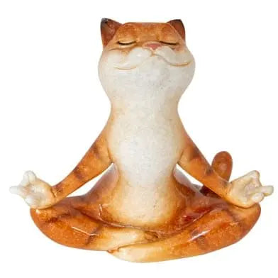 Meditating Cat, Cat Gift, Meditating Animal, Meditating Cat Figurine, Meditating Cat Statue - Pink Horse Florida