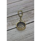 Compass Keychain, Compass, Vintage Keychain, Brass Compass, Compass Key ring - Pink Horse Florida