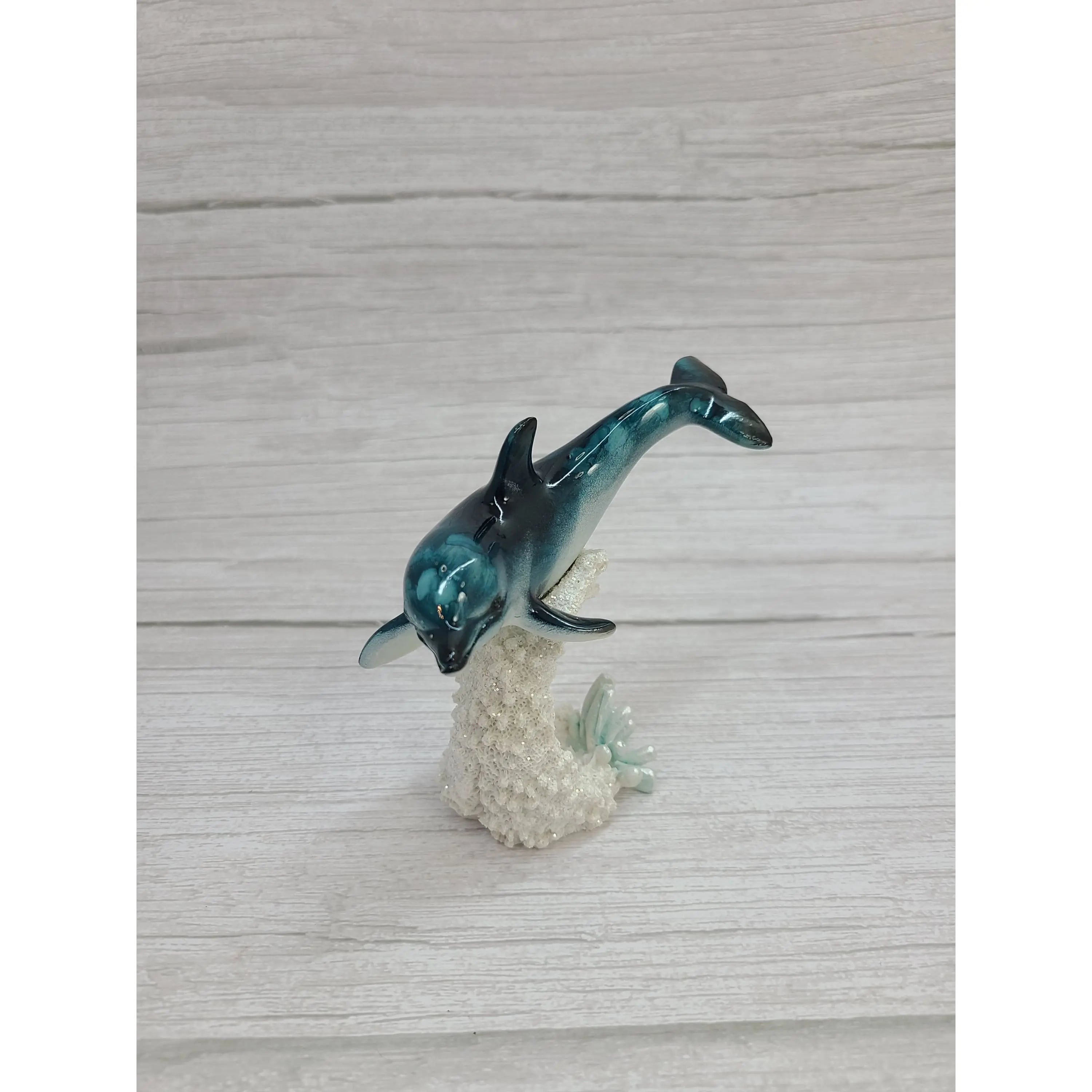 Dolphin Figurine, Dolphin Coral Figurine, Dolphin Decor, Beach Home Decor, Coral Reef, Beach Home, - Pink Horse Florida