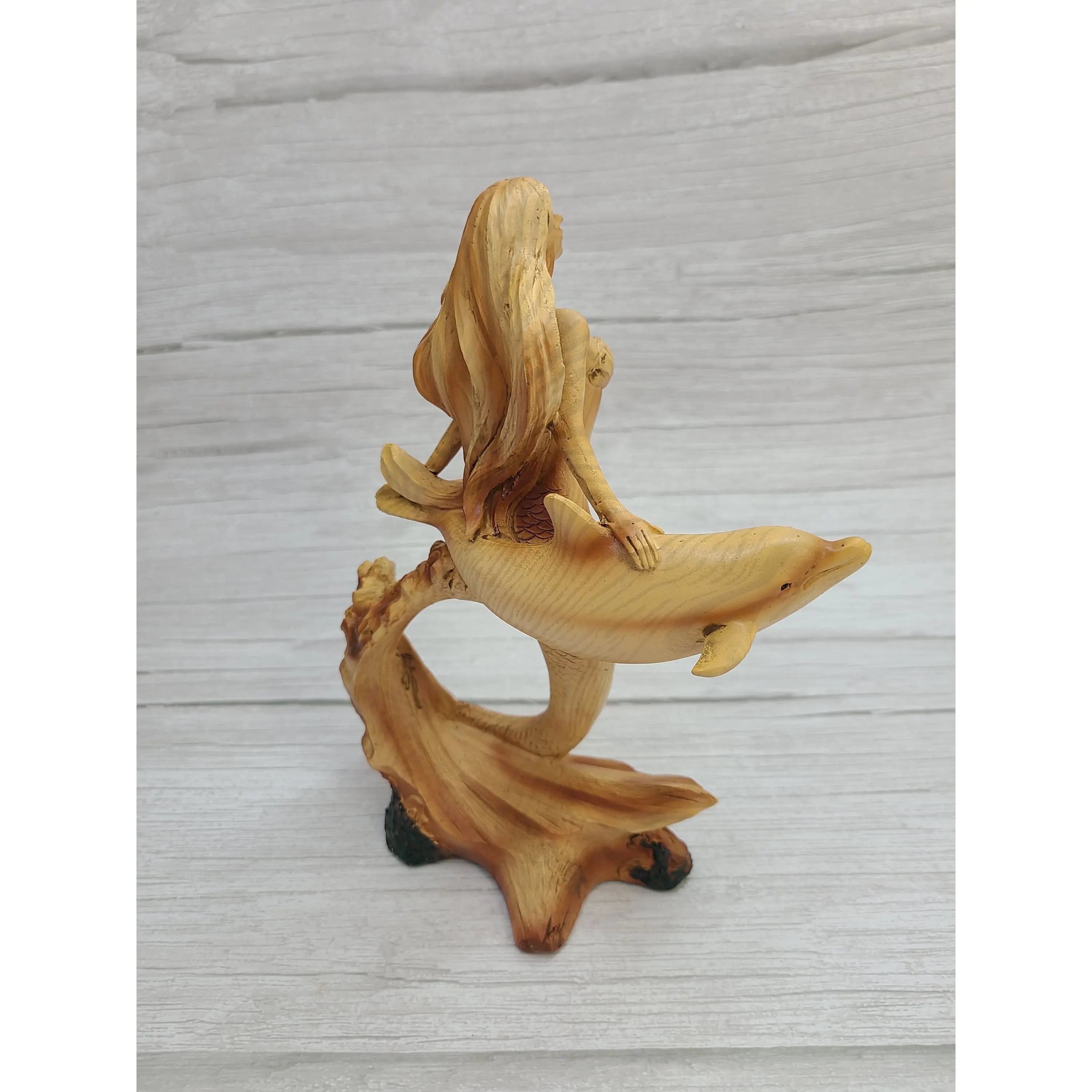 Mermaid Figurine Drift Wood Look, Mermaid Decor, Beach Home Decor, Mermaid Gift, Mermaid Home Decor - Pink Horse Florida