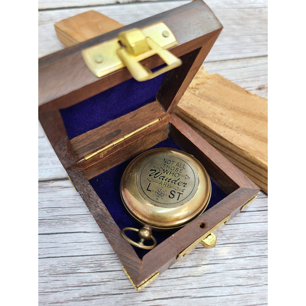 Antique Compass, Vintage Compass, Pocket Compass, Brass Compass - Pink Horse Florida