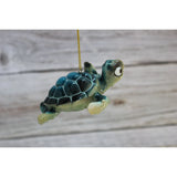 Sea Turtle Ornament SET OF TWO, Turtle Ornament, Beach Ornament, Cartoon Turtle Ornament, Sea Turtle - Pink Horse Florida