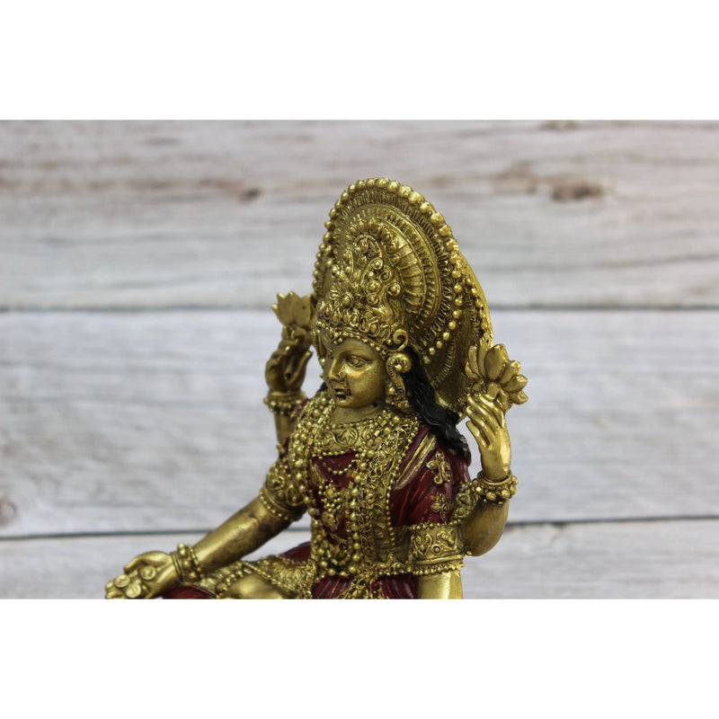 Lakshmi, Lakshmi Goddess, Hindu Goddess Lakshmi, Meditating Figurine, Gold Lakshmi Statue, Lakshmi - Pink Horse Florida