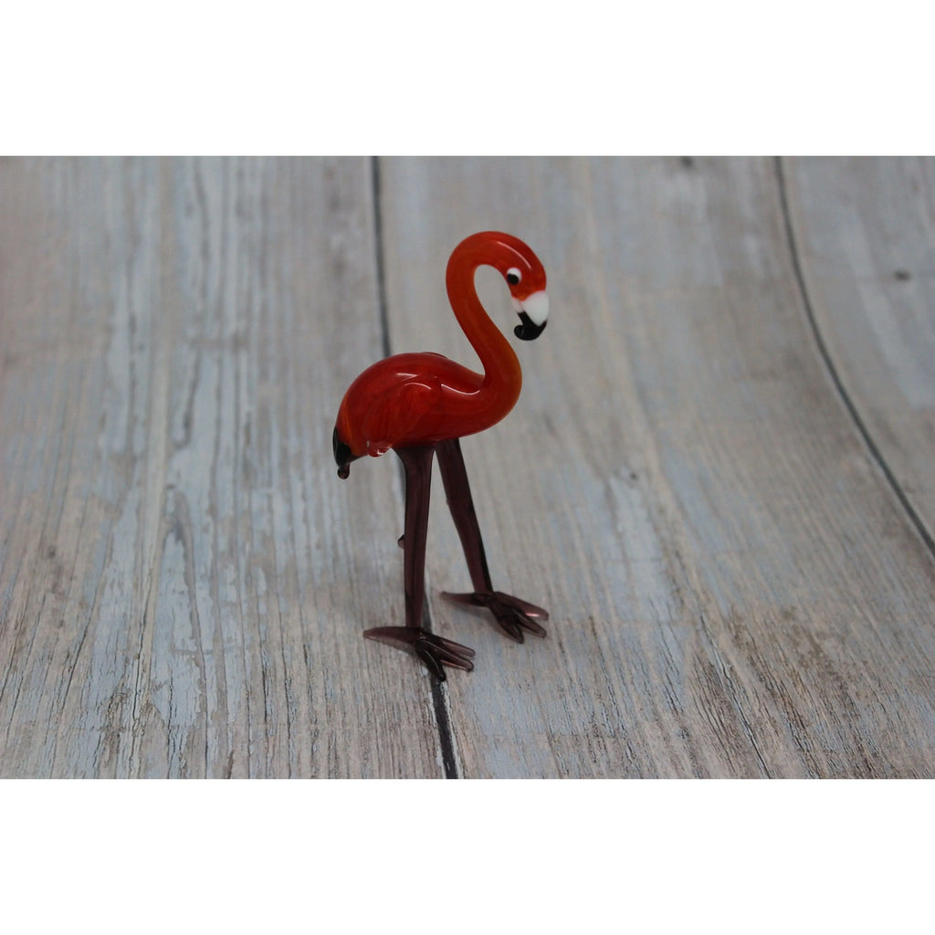 Flamingo Figurine, Glass Flamingo Figurine, On Sale Red Flamingo Figurine, Flamingo Decor, Flamingo - Pink Horse Florida