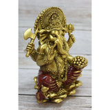 Ganesh, Ganesh God, Hindu Ganesh, Hindu Figurine, Meditating Figurine, Gold Ganesh Statue - Pink Horse Florida