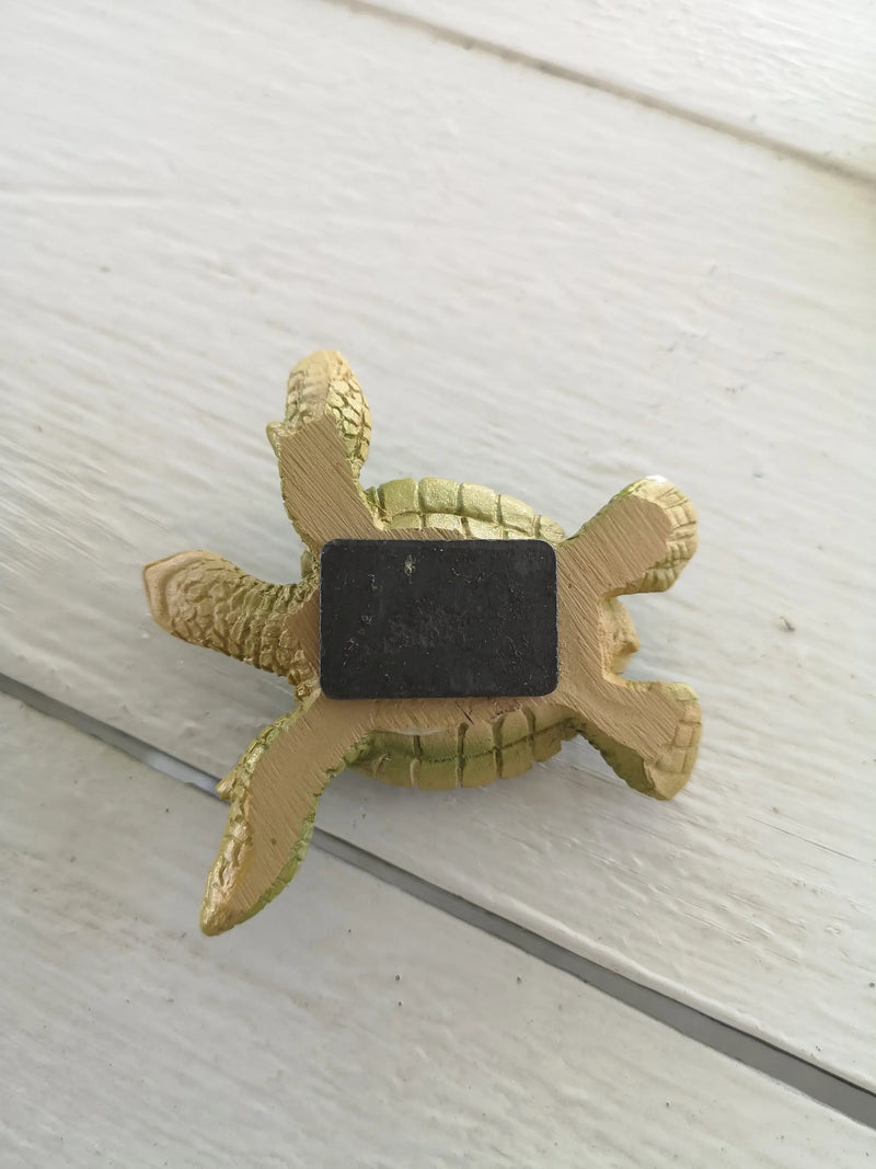 Turtle Magnet, Nautical Magnet, Turtle Figurine, Turtle Lover Gift, Sea Turtle Gift - Pink Horse Florida