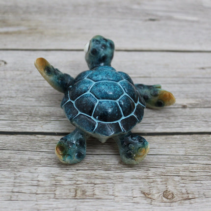 Sea Turtle Figurine SET of TWO, Cartoon Sea Turtle Figurine, Turtle Lover Gift, Ocean Lover Gift, Cartoon Turtle Figurine, Sea Turtle Gift - Pink Horse Florida