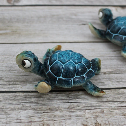 Sea Turtle Figurine SET of TWO, Cartoon Sea Turtle Figurine, Turtle Lover Gift, Ocean Lover Gift, Cartoon Turtle Figurine, Sea Turtle Gift - Pink Horse Florida