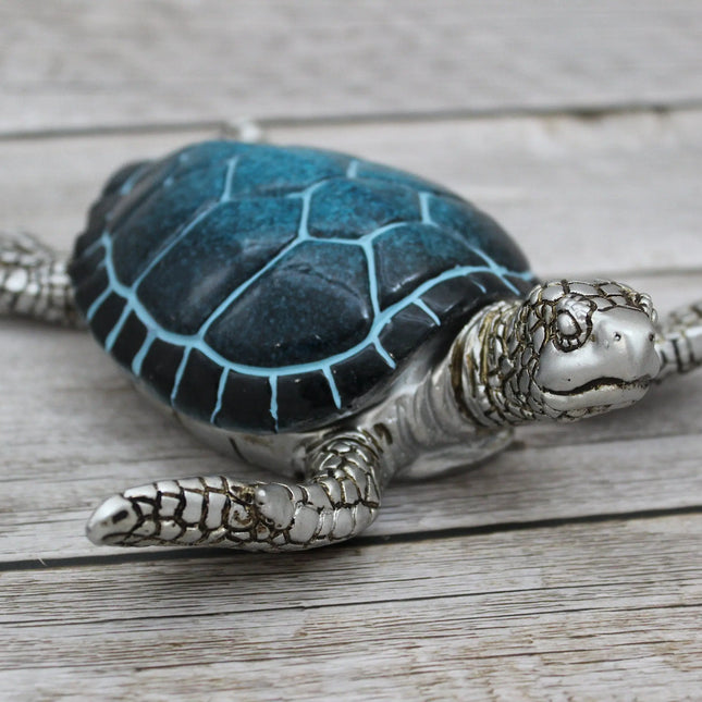 Sea Turtle Storage Box, Sea Turtle Storage Box, Sea Turtle Figurine, Sea Turtle Box, Sea Turtle Display, Blue Sea Turtle Figurine - Pink Horse Florida
