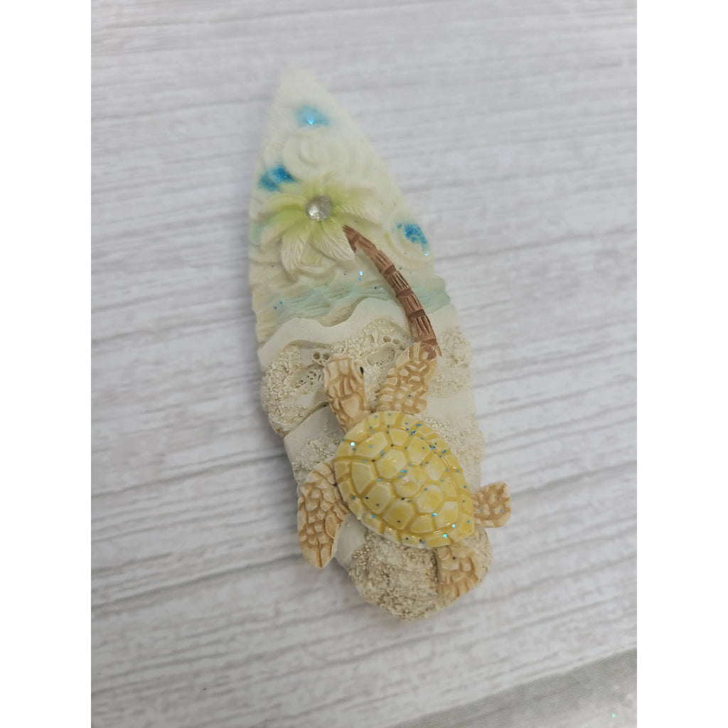 Beach Magnet, Surfboard Magnet, Turtle Magnet, Beach Gift, Turtle Gift, Ocean Magnet, Surfing - Pink Horse Florida