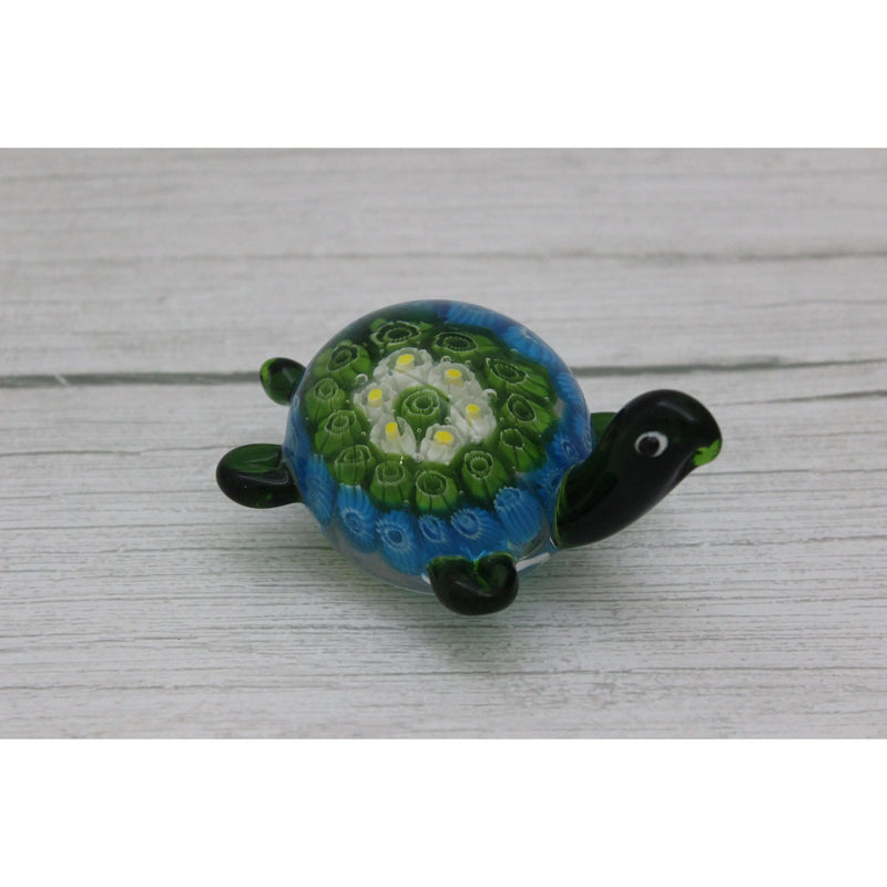 Blue Glass Sea Turtle Figurine, Turtle Figurine, Sea Turtle Figurine, Turtle Decor, Sea Turtle - Pink Horse Florida