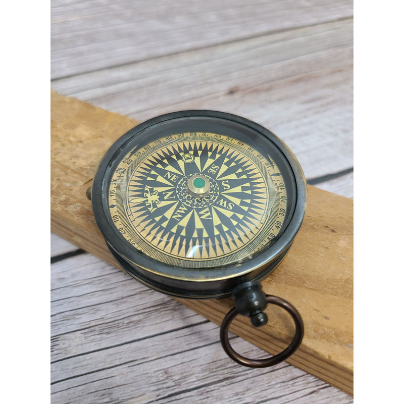 Antique Compass, Vintage Compass, Pocket Compass, Brass Compass