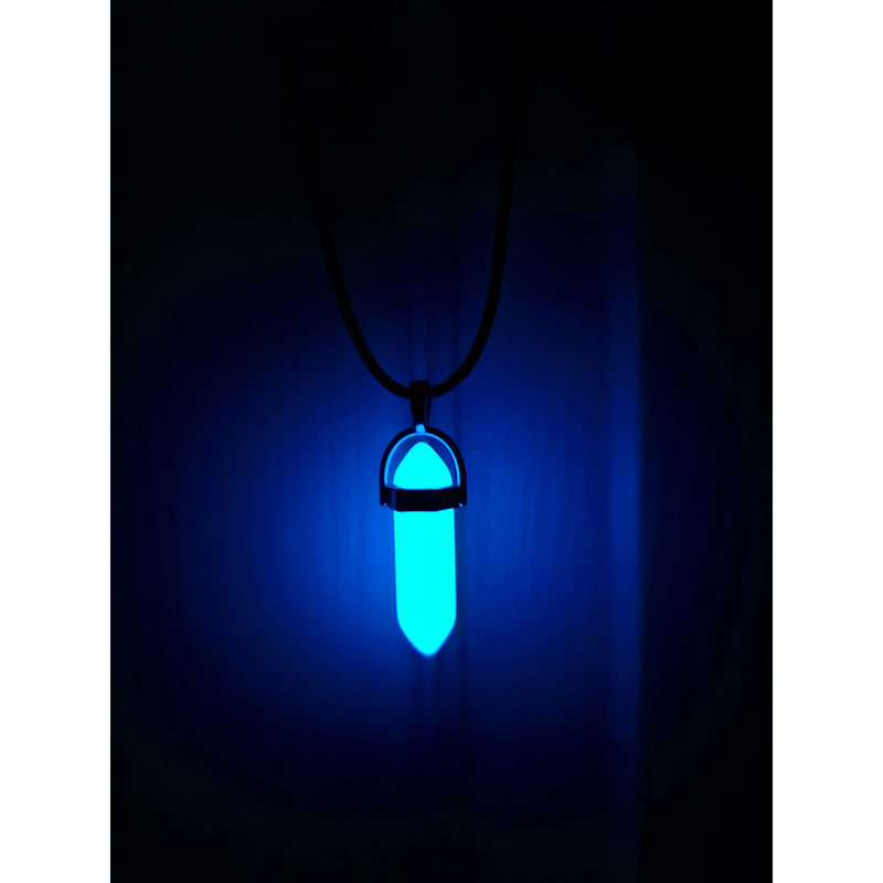 Blue Glow in the Dark Spear Necklace, Glow in the Dark Necklace, Arrow Necklace, Arrow Jewelry, - Pink Horse Florida
